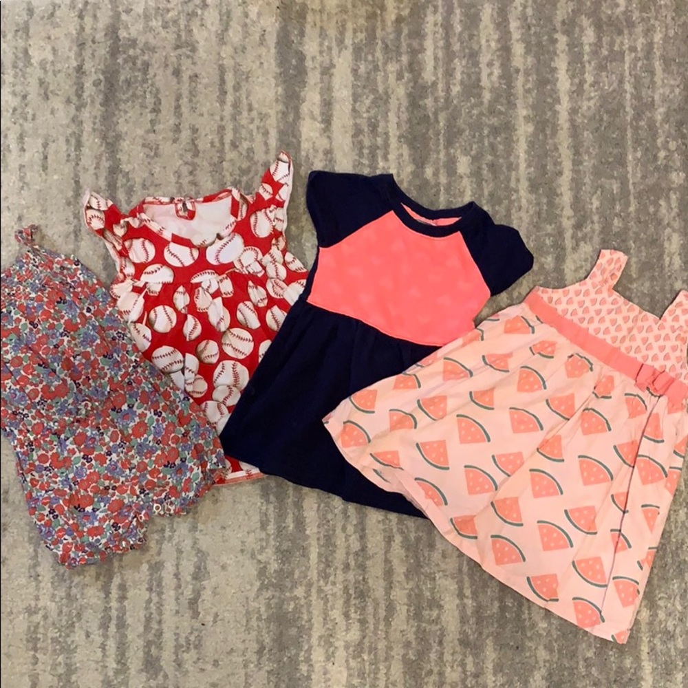 Three dresses and one romper